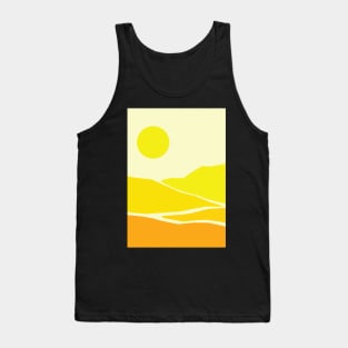 Minimalist Mid Century Modern Sunny Landscape Tank Top